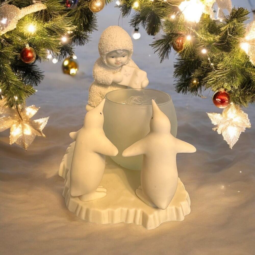 Vintage 1996 Dept 56 RETIRED Snowbabies "Once Upon A Time" Candle Holder W/Box